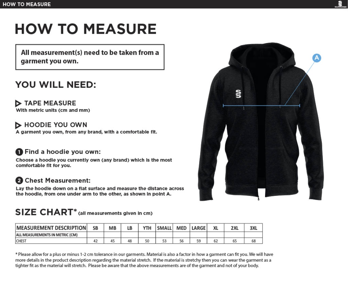 Nelson Dressers Dual Hoody - Size Guide