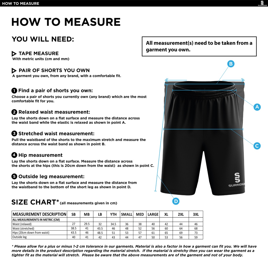 Nelson Dressers Blade Shorts Black - Size Guide